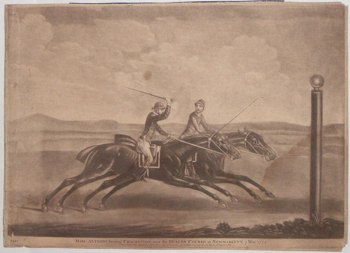 Mezzotint - Marc Anthony beating Chalkstone over the Beacon Course at Newmarket 7 May 1774