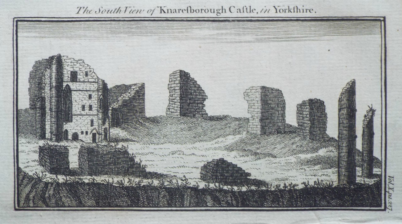 Print - The South View of Knaresborough Castle, in Yorkshire.