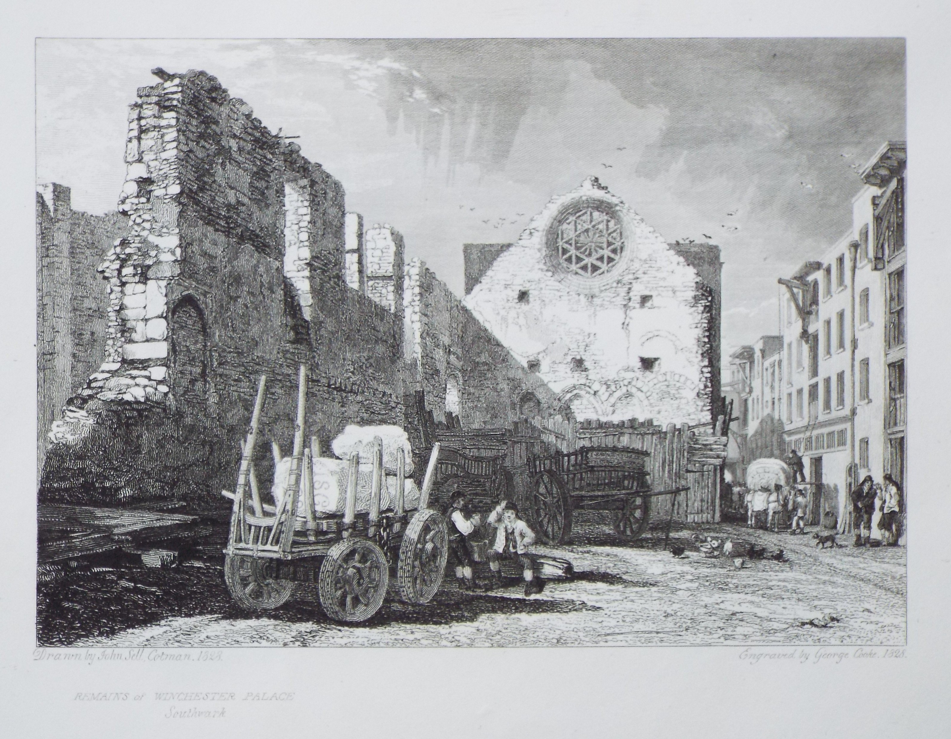 Print - Remains of Winchester Palace Southwark. - Cooke