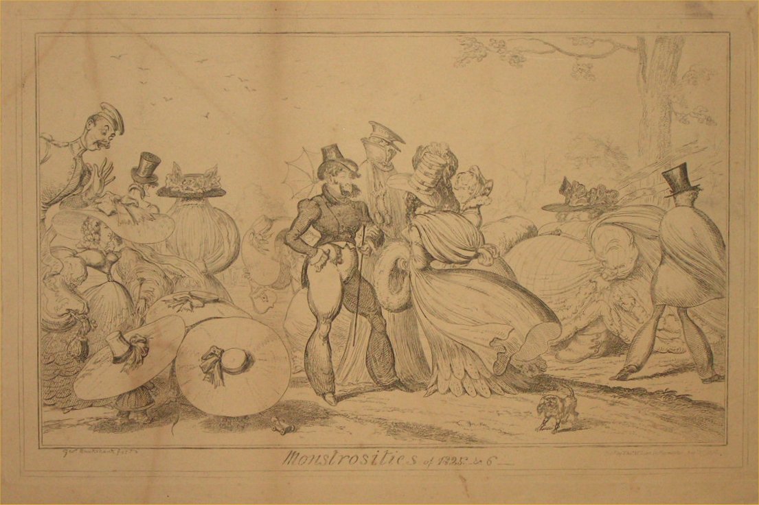 Print - Monstrosities of 1825 & 1826 - Cruikshank