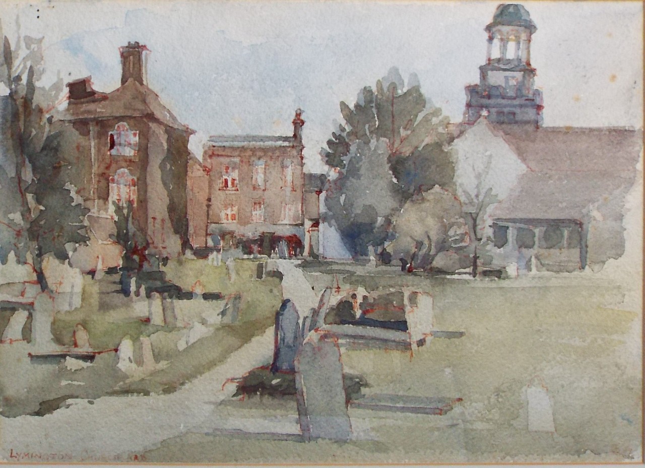 Watercolour - Lymington Churchyard