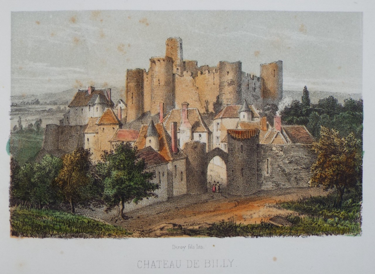 Lithograph - Chateau de Billy. - Deroy