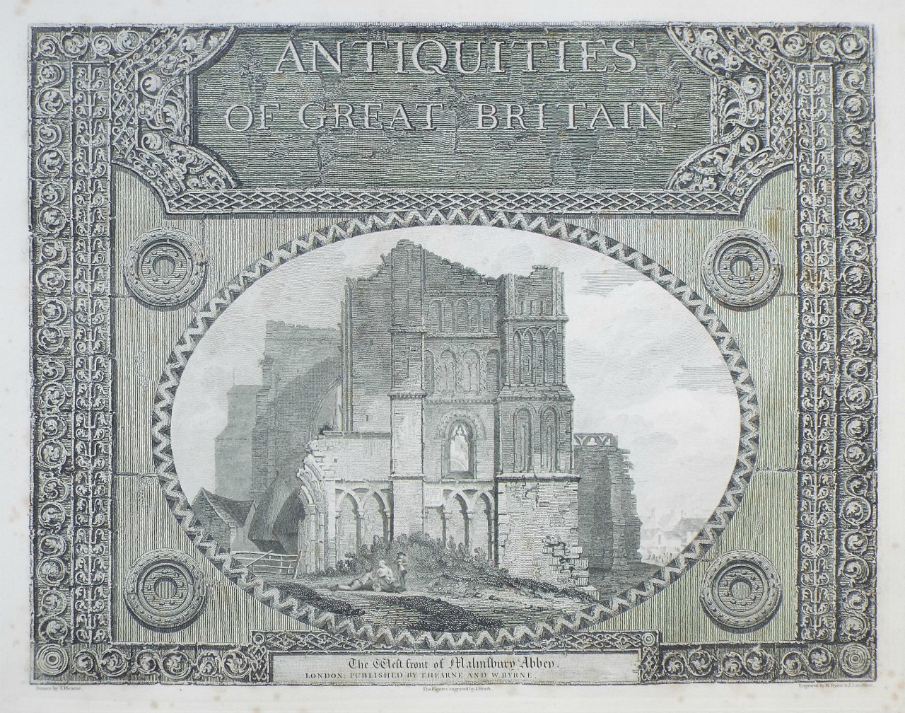 Print - The West Front of Malmsbury Abbey - Byrne