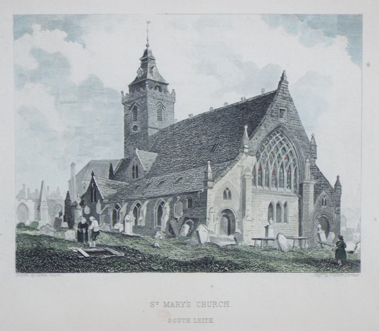Etching - St. Mary's Church. South Leith. - Forrest