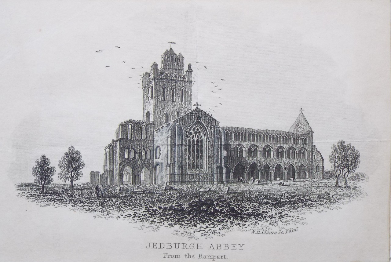 Steel Vignette - Jedburgh Abbey From the Rampart. - W.