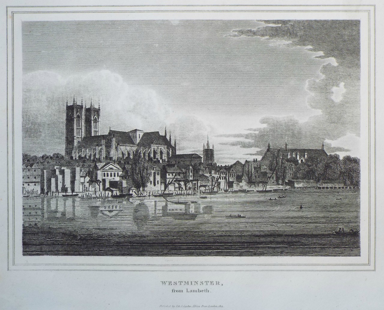 Print - Westminster, from Lambeth.