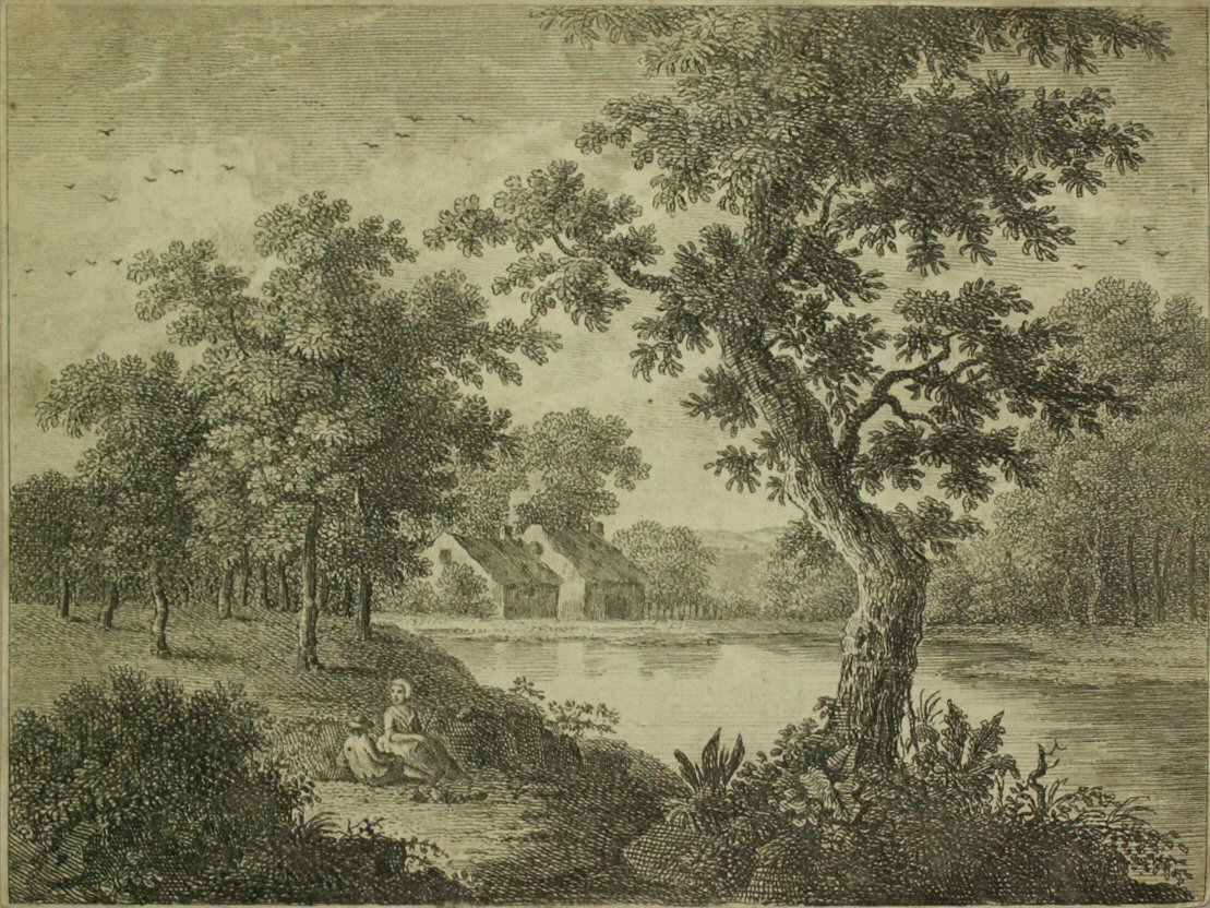 Etching - (Landscape with lake)