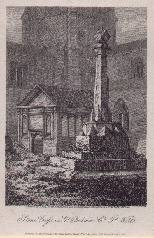 Print - Stone Cross in Gt.Bedwin Ch.Yd.Wilts - Greig