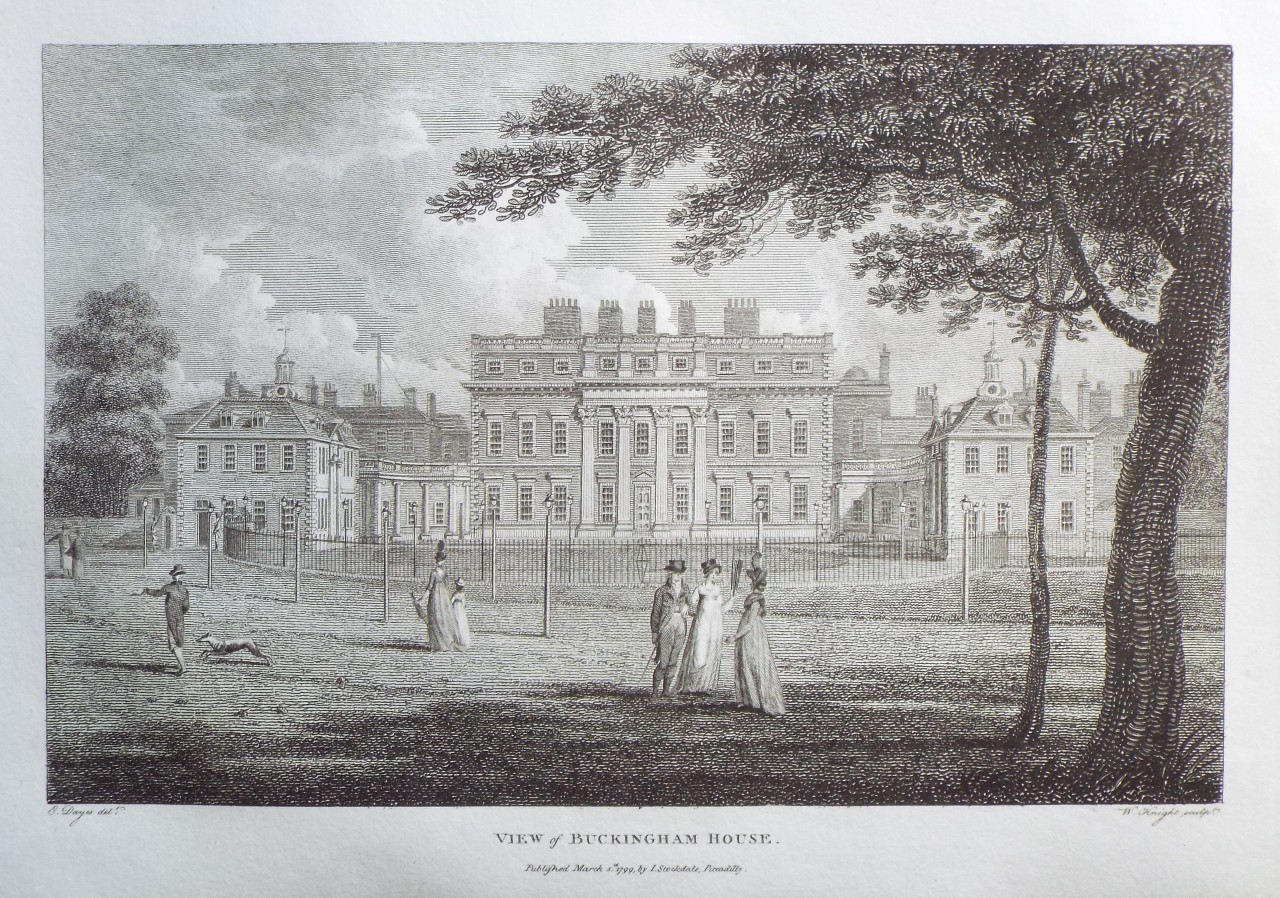 Print - View of Buckingham House. - Knight