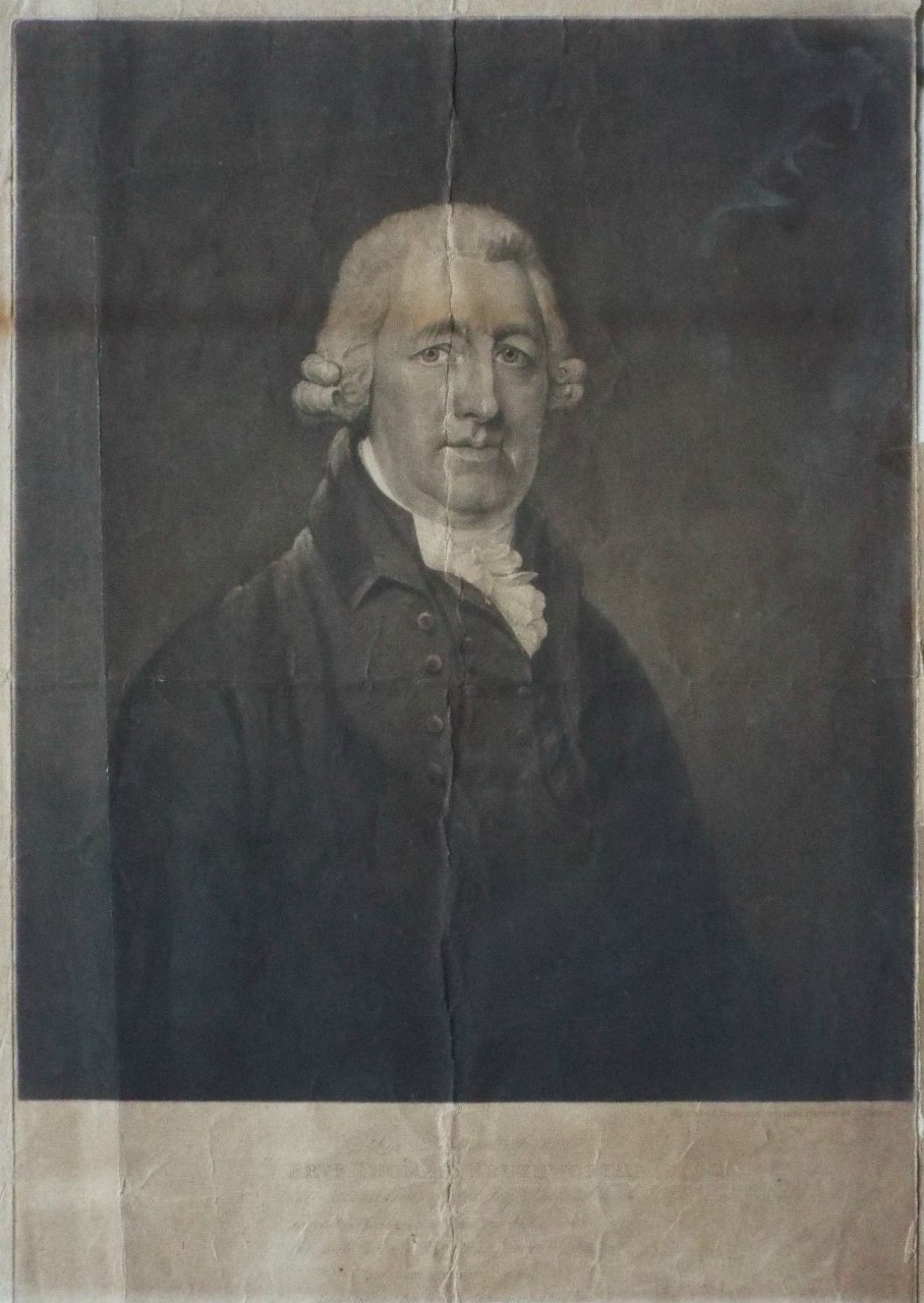 Mezzotint - This Portrait of the Revd. Thomas Southworth late President of Sedgley Park...