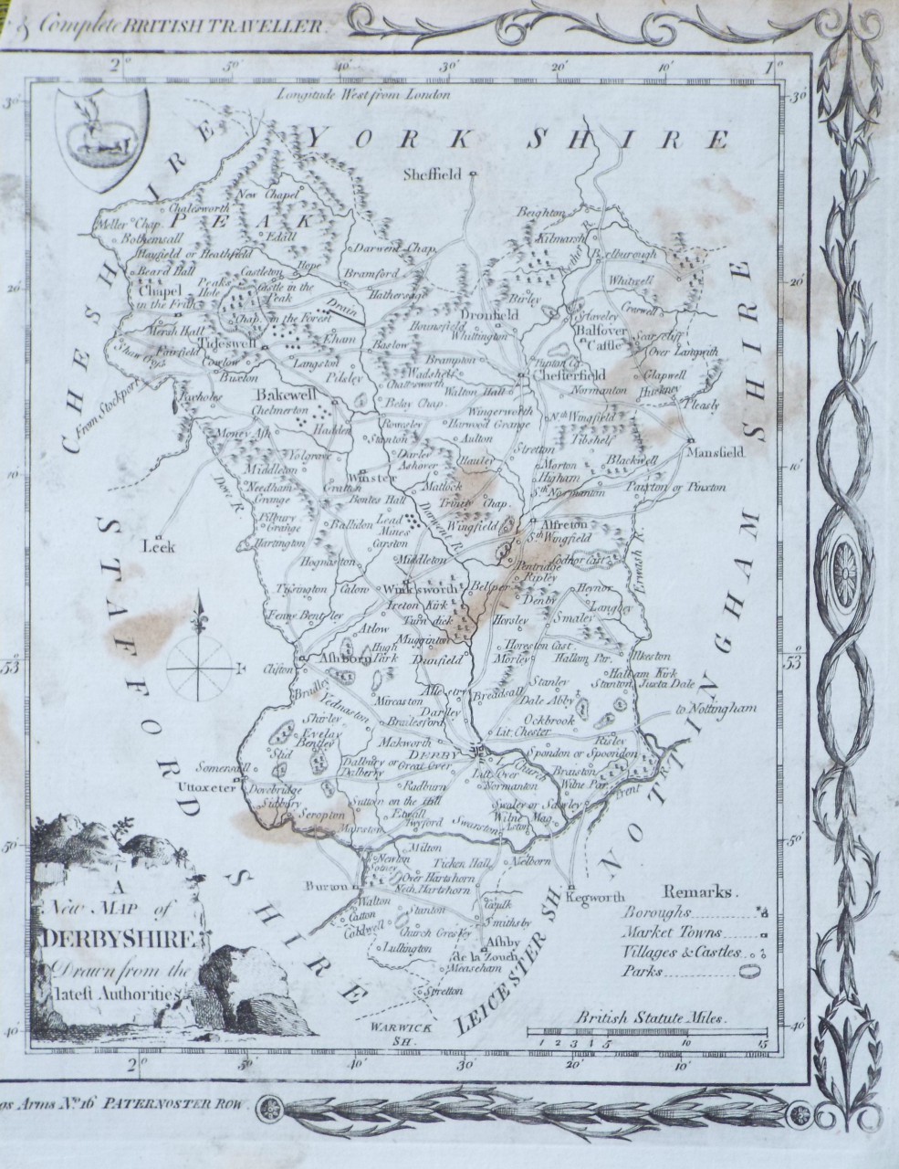 Map of Derbyshire