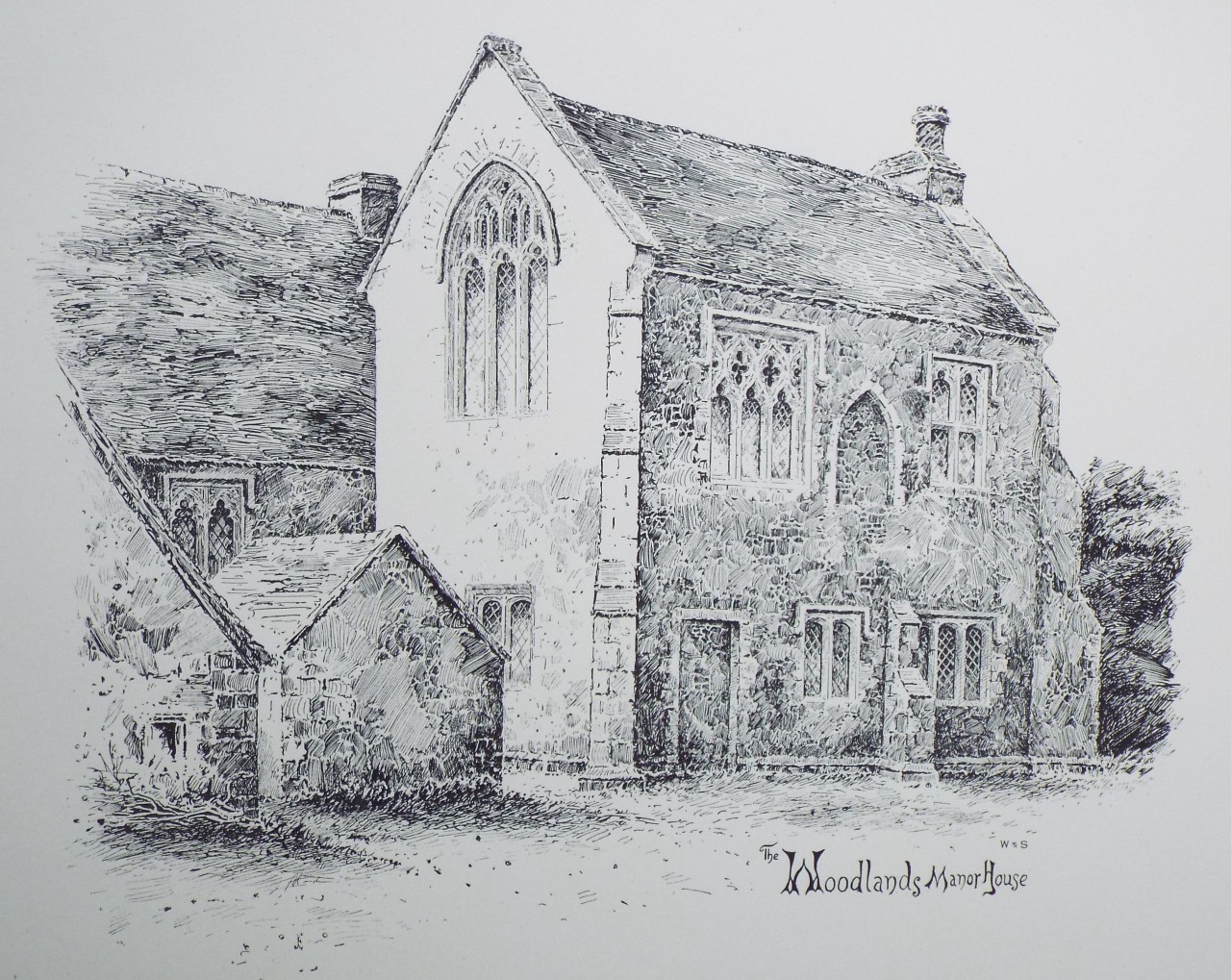 Lithograph - Woodlands Manor House