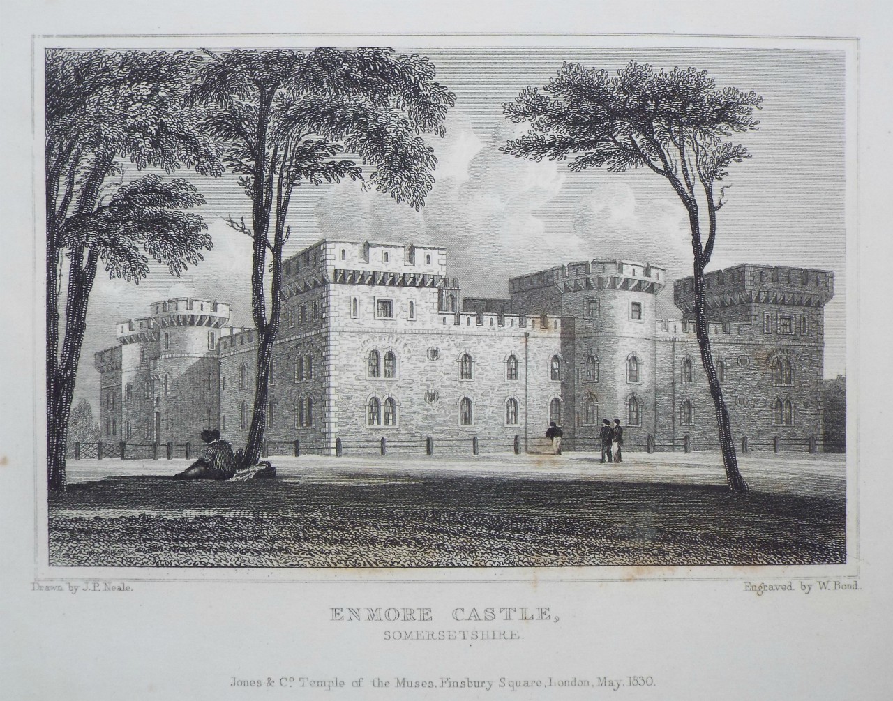 Print - Enmore Castle, Somersetshire. - Bond