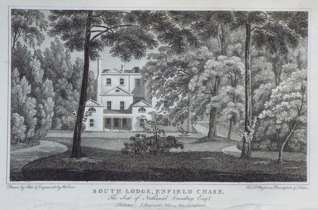 Print - South Lodge, Enfield Chase. The Seat of Nathaniel Grundrey Esqr. - 