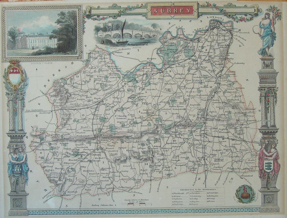 Map of Surrey - Moule