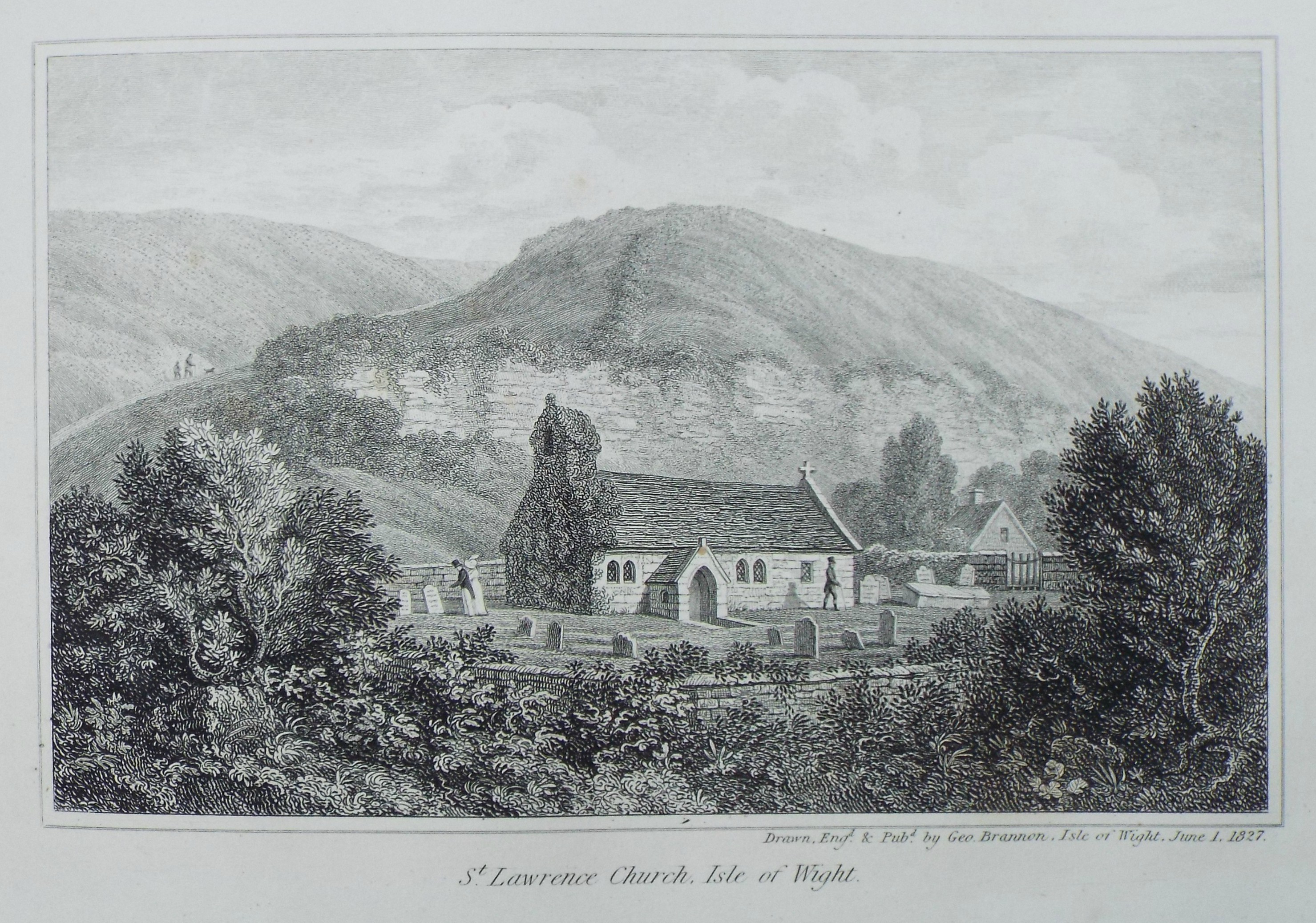 Print - St. Lawrence Church, Isle of Wight. - Brannon