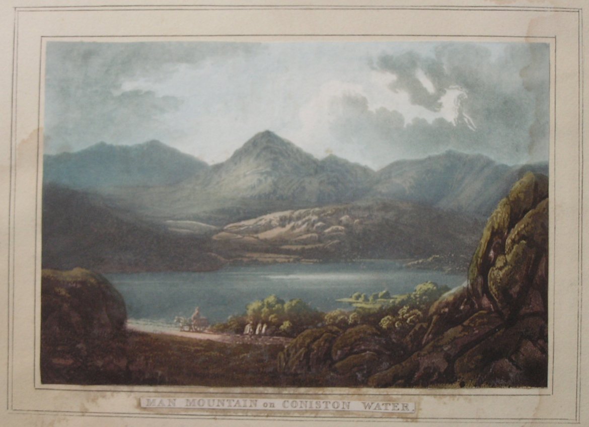 Aquatint - Man Mountain on Coniston Water