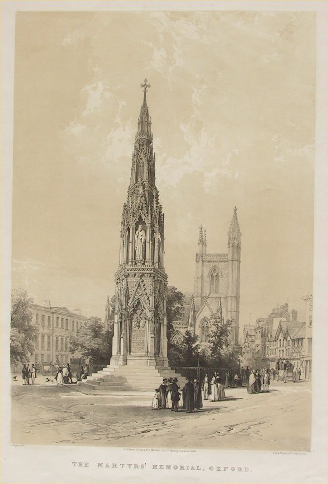 Lithograph - The Martyr's Memorial, Oxford - Haghe