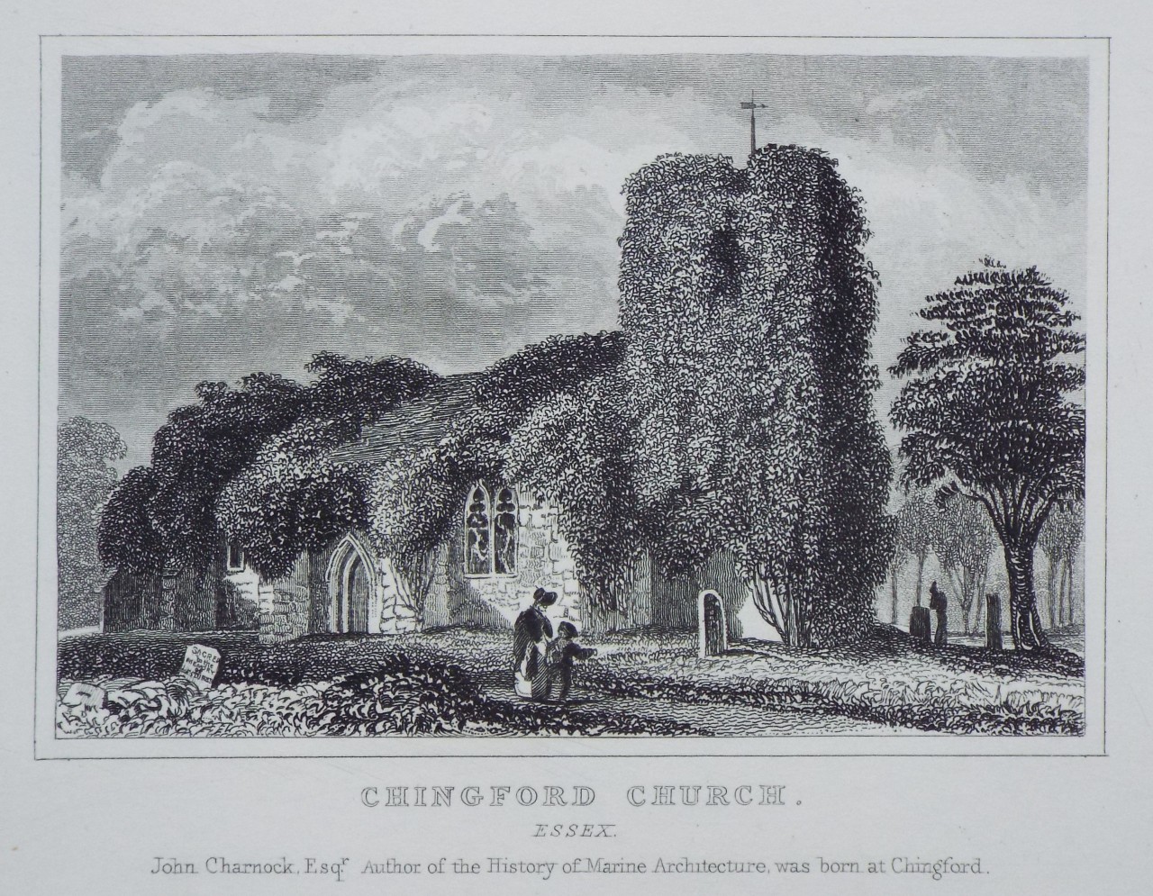 Print - Chingford Church. Essex.