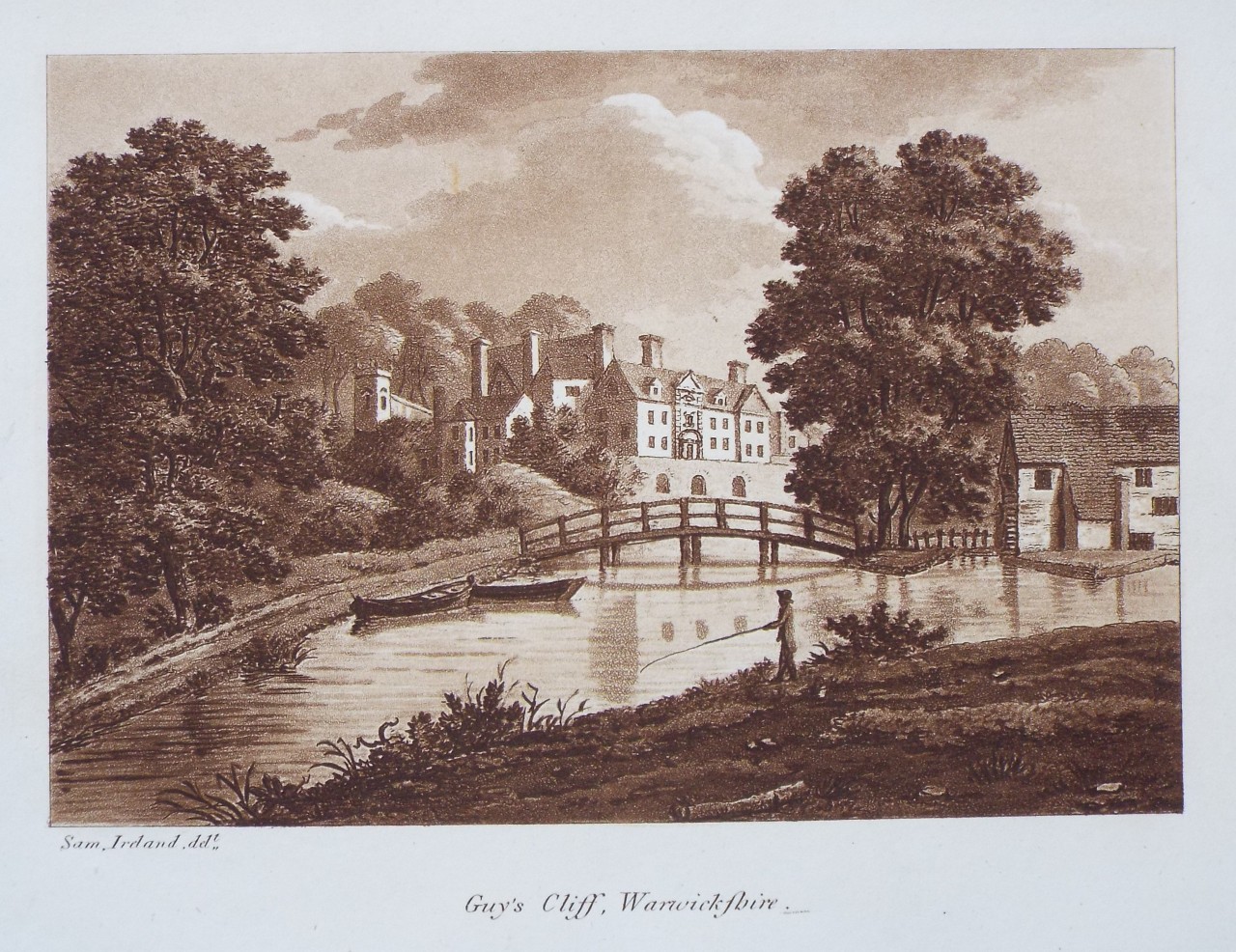 Aquatint - Guy's Cliff, Warwickshire. - Ireland