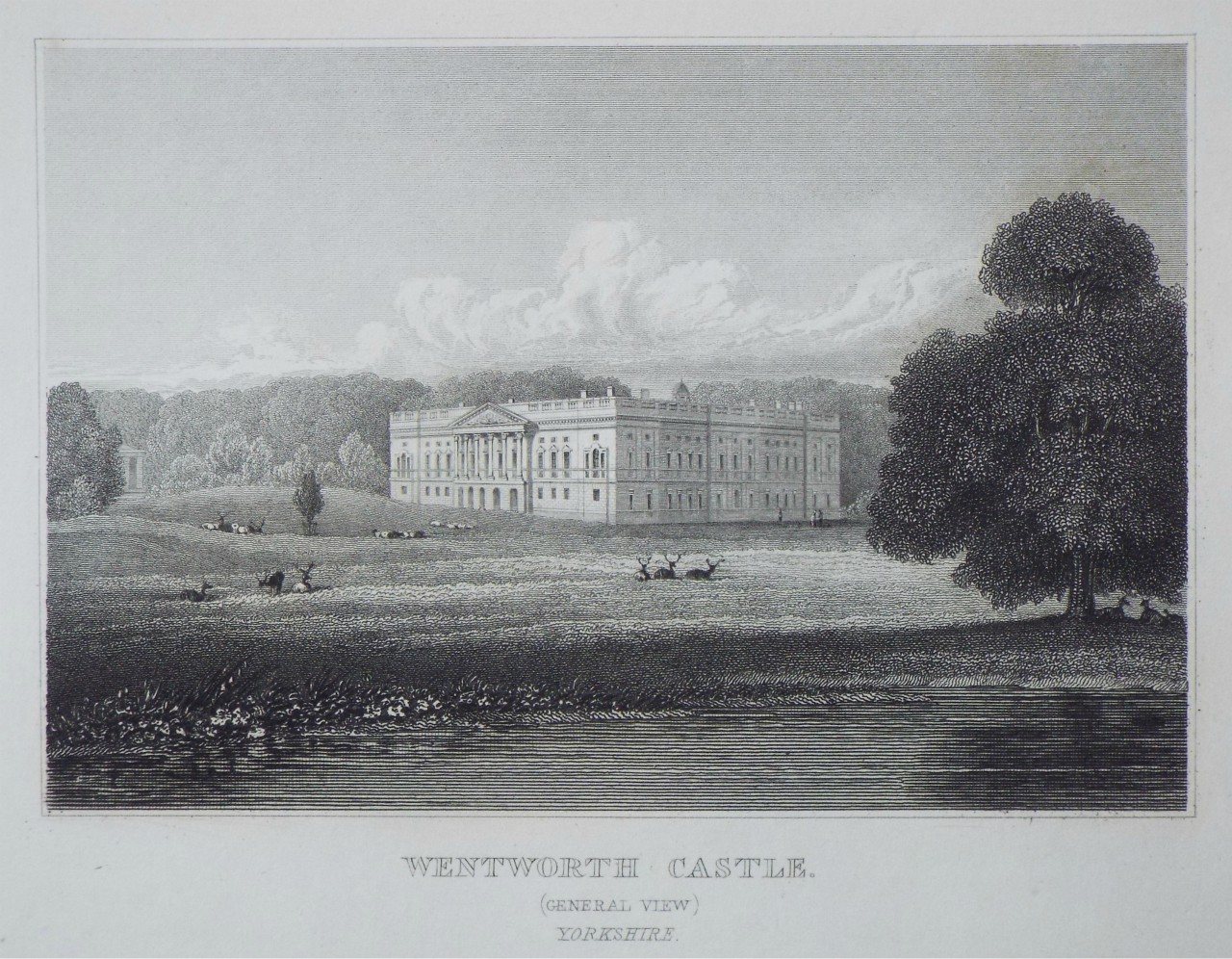 Print - Wentworth Castle. (General View) Yorkshire. - Brandard