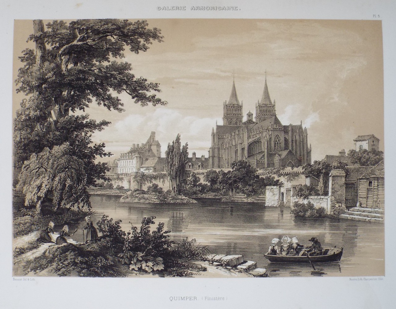 Lithograph - Galerie Armoricaine. Quimper. (Finistere) - Benoist