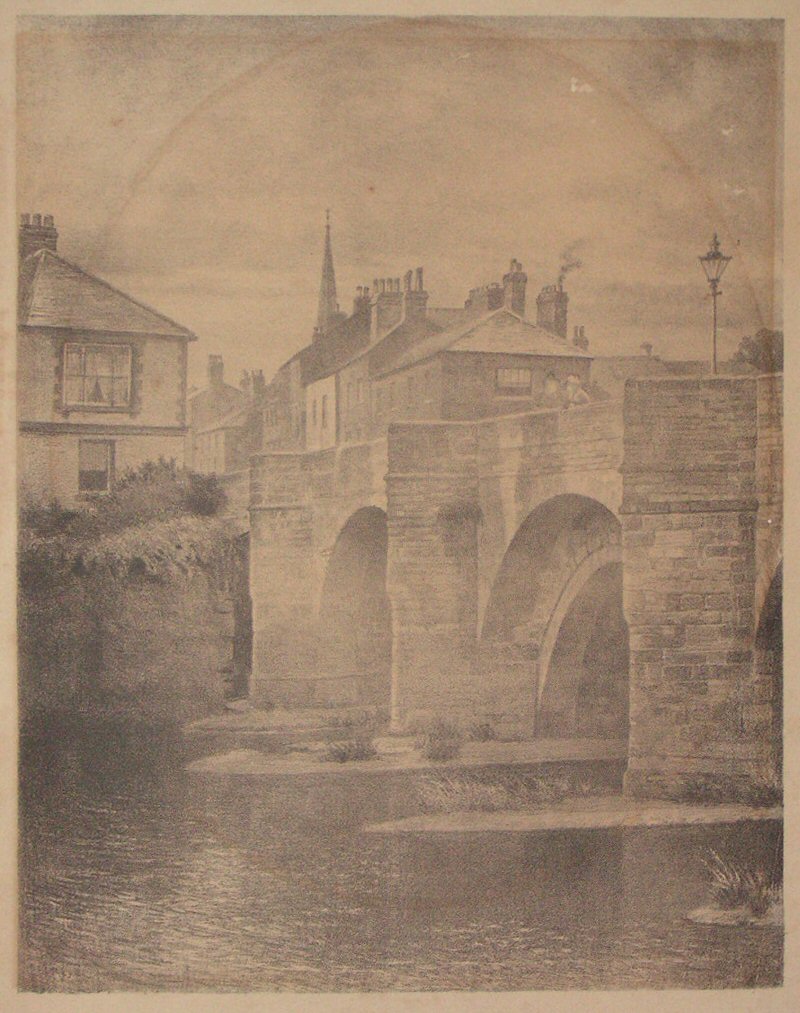 Lithograph - The Old Bridge, Hereford.