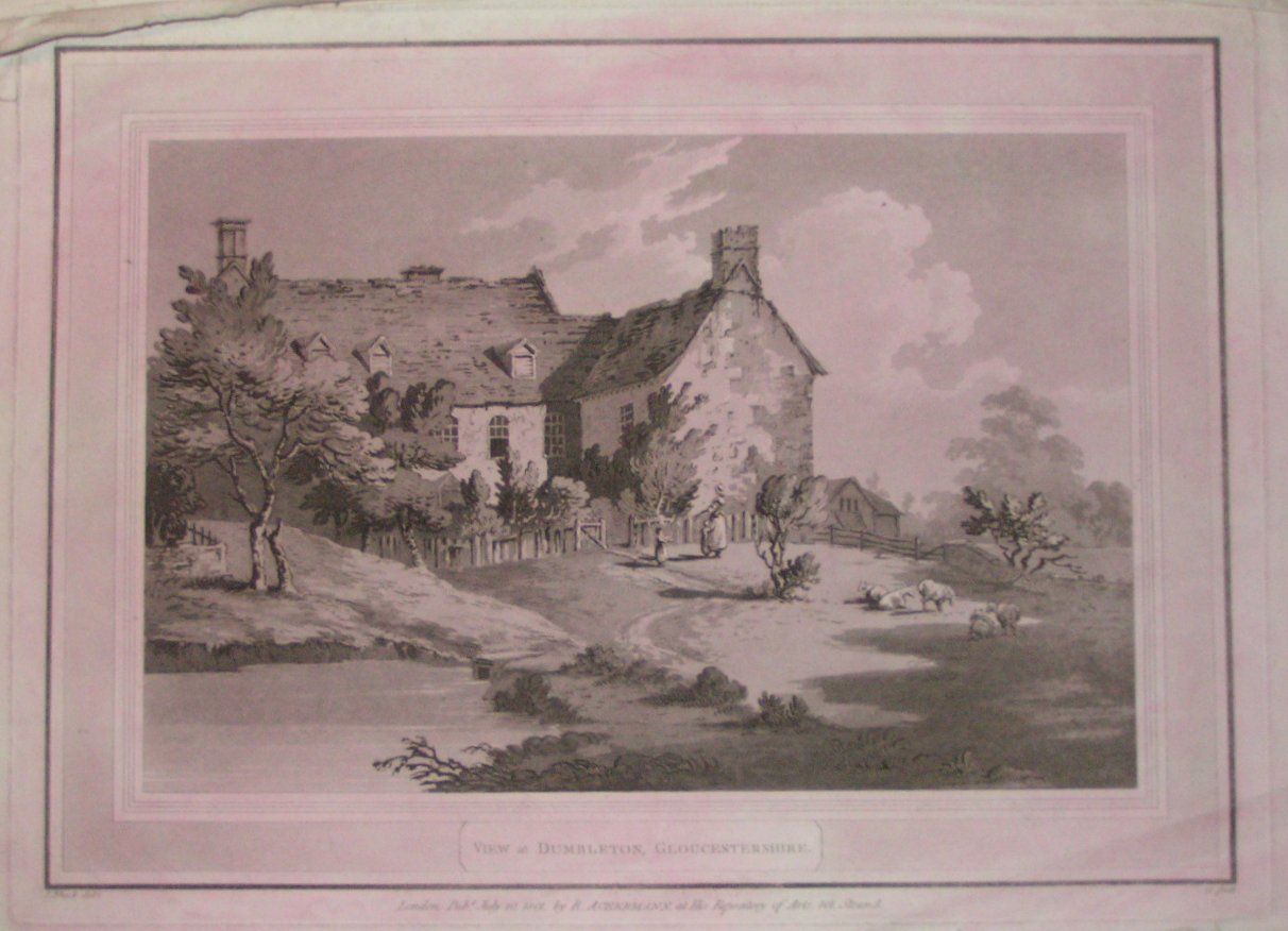 Aquatint - View at Dumbleton, Gloucestershire. - Bluck