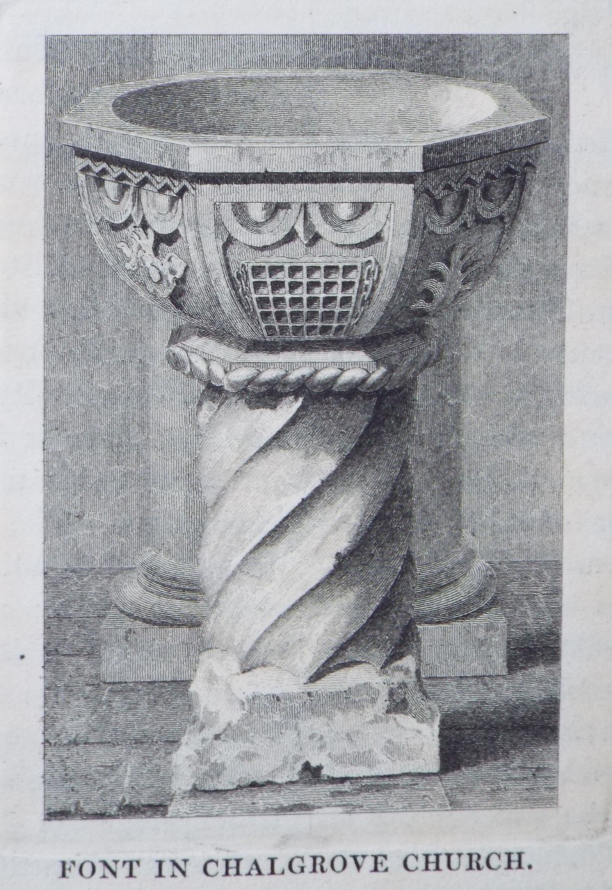 Print - Font in Chalgrove Church.