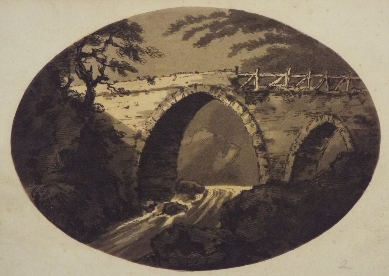 Aquatint - A resemblance of the picturesque Bridge at Hawick - Gilpin