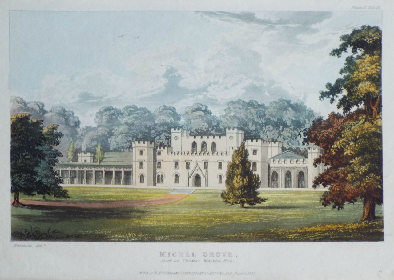 Aquatint - Michel Grove, Seat of Thomas Walker Esq.