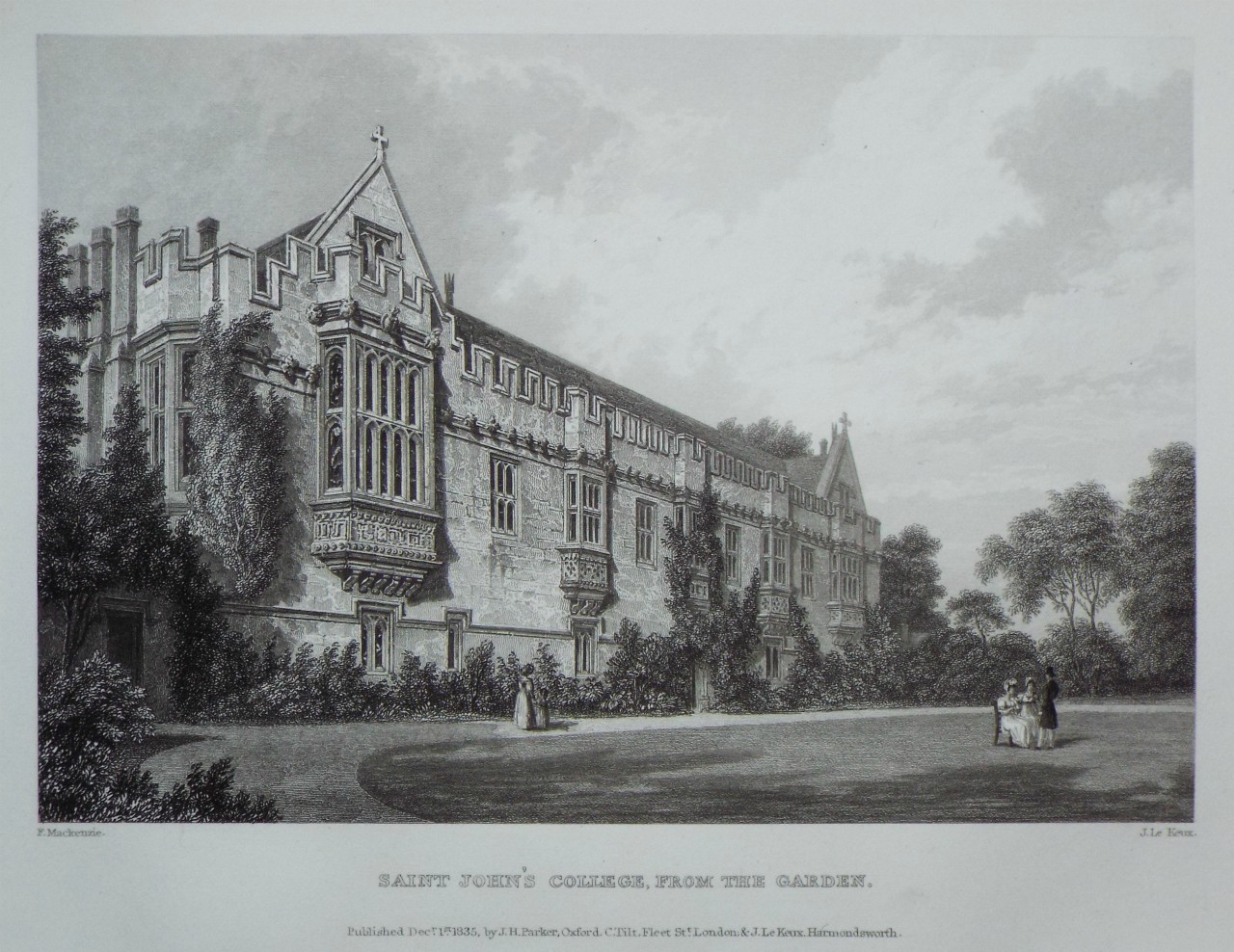 Print - Saint John's College, from the Garden. - Le