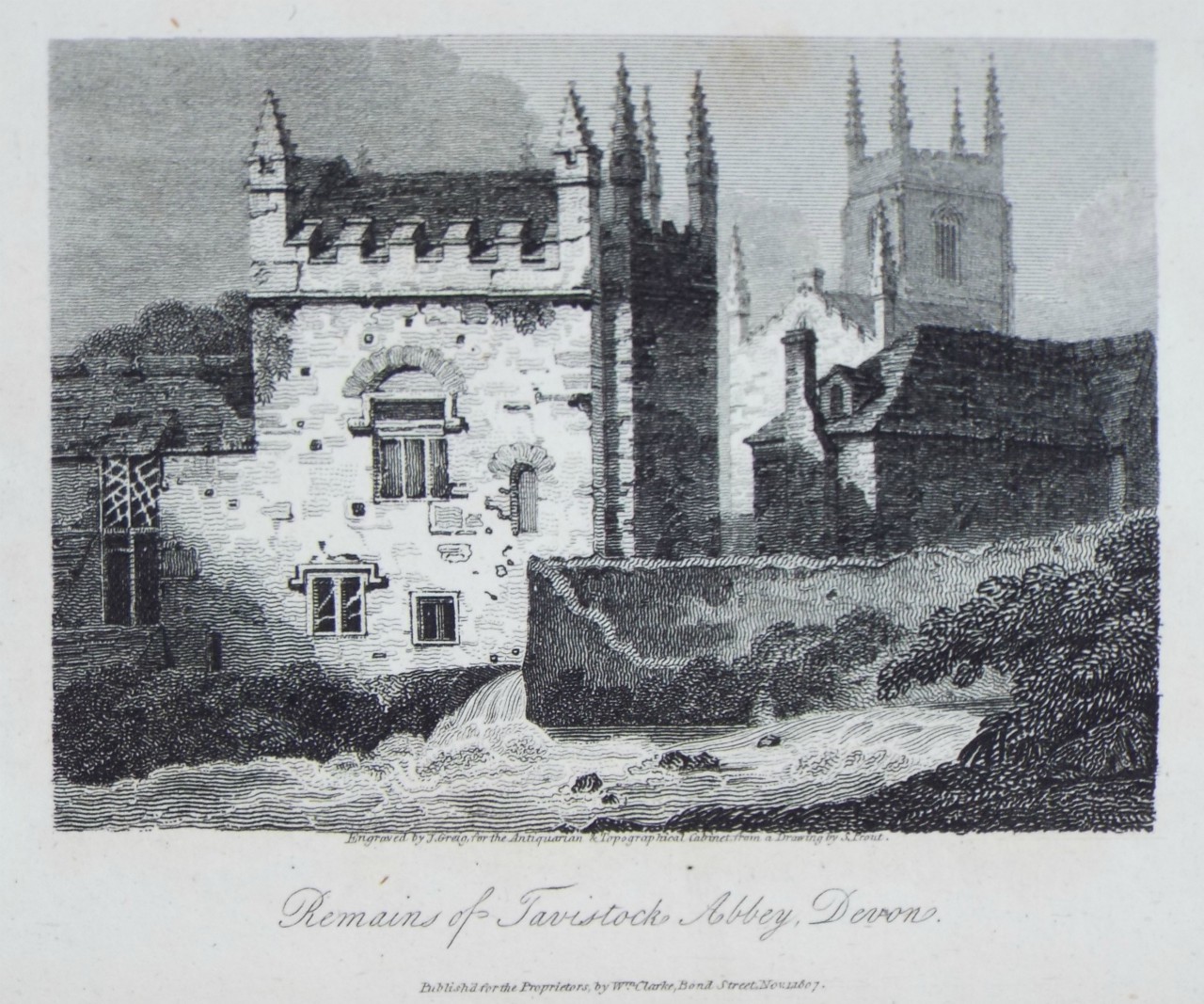 Print - Remains of Tavistock Abbey, Devon. - Greig