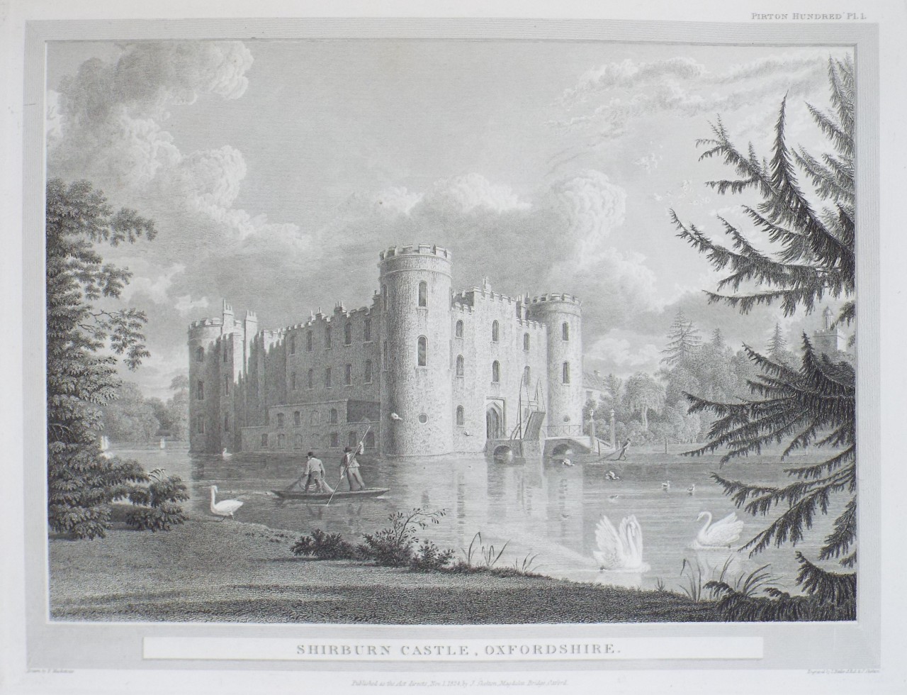 Print - Shirburn Castle, Oxfordshire. - Skelton