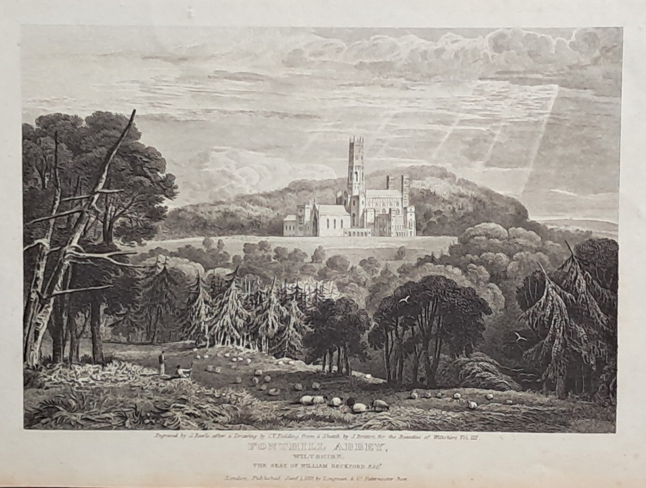 Print - Fonthill Abbey, Wiltshire. The Seat of William Beckford Esqr. - Rawle