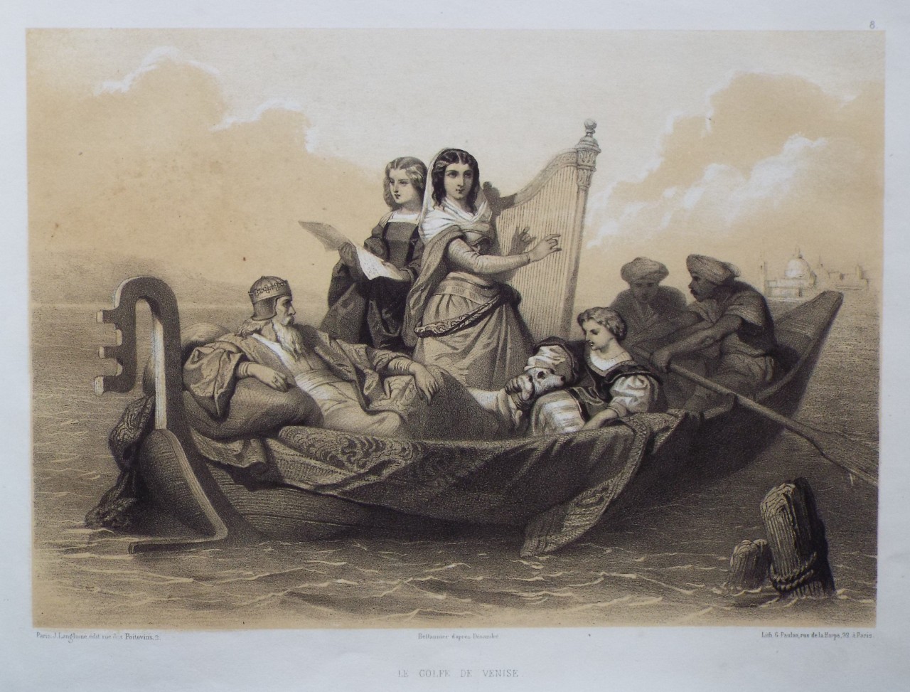 Lithograph - Le Golfe de Vanise. - 