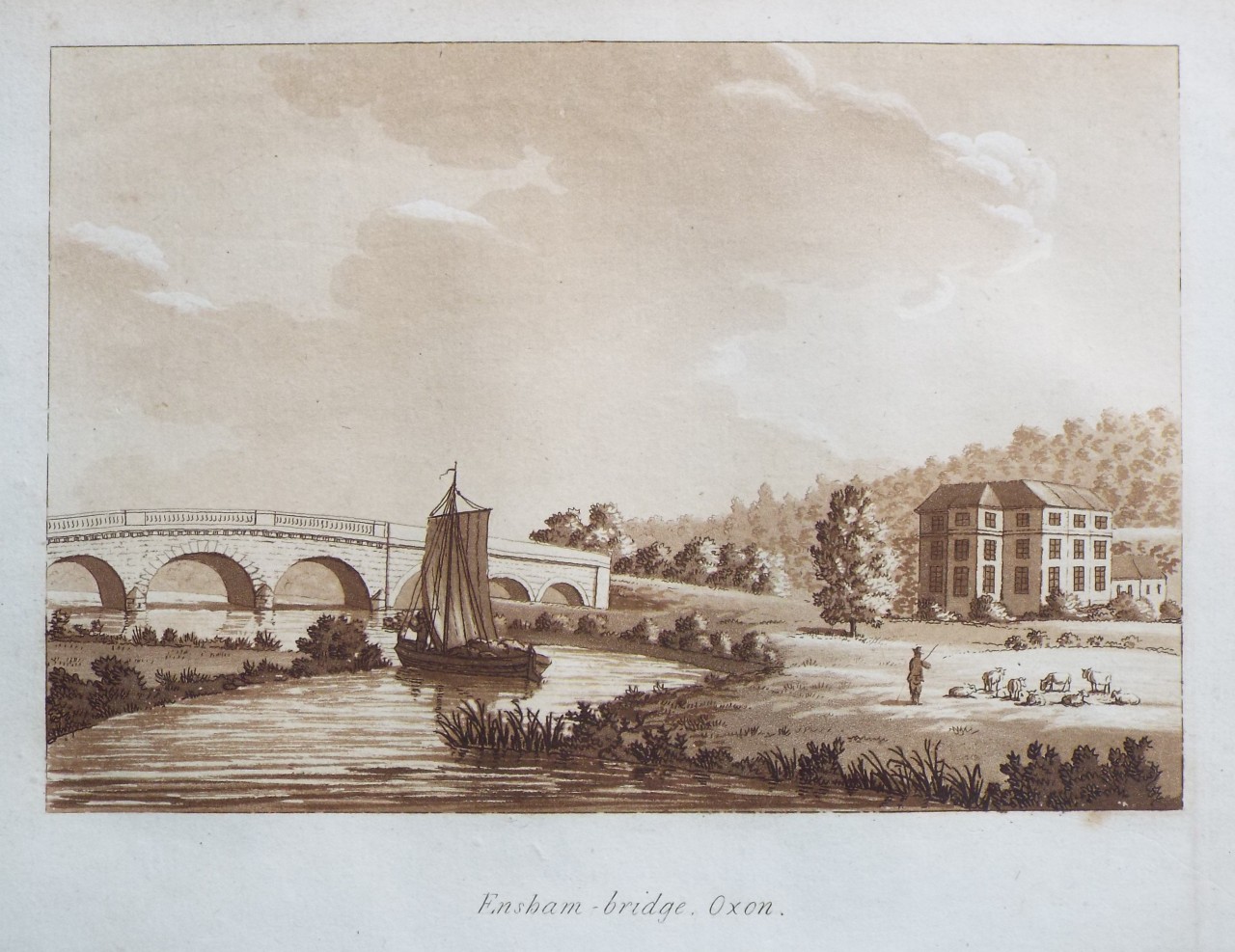 Aquatint - Ensham - bridge, Oxon. - Ireland