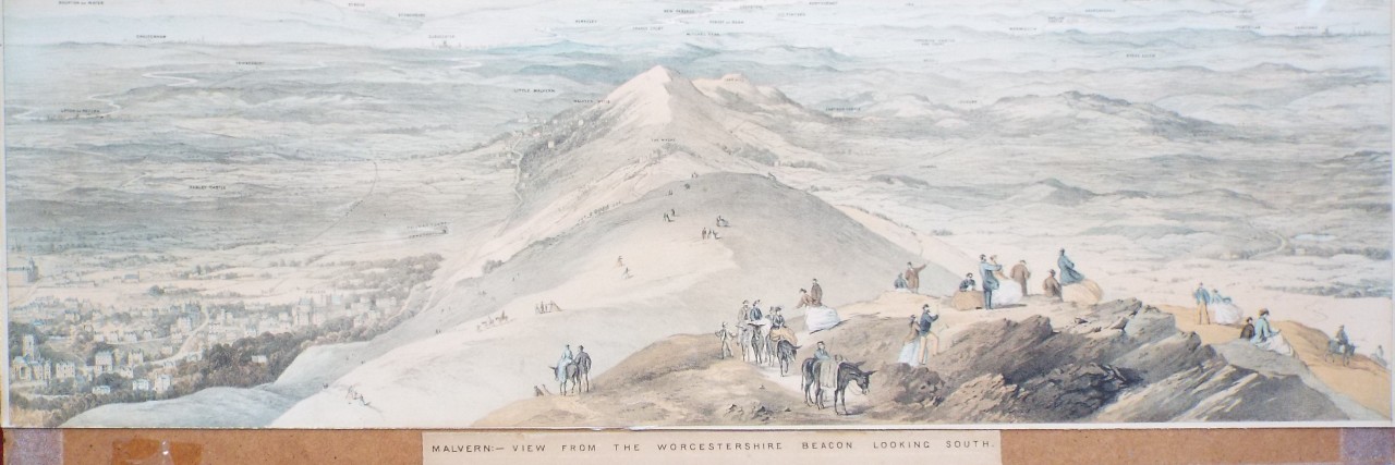 Lithograph - Malvern:- View from the Worcestershire Beacon Looking South.