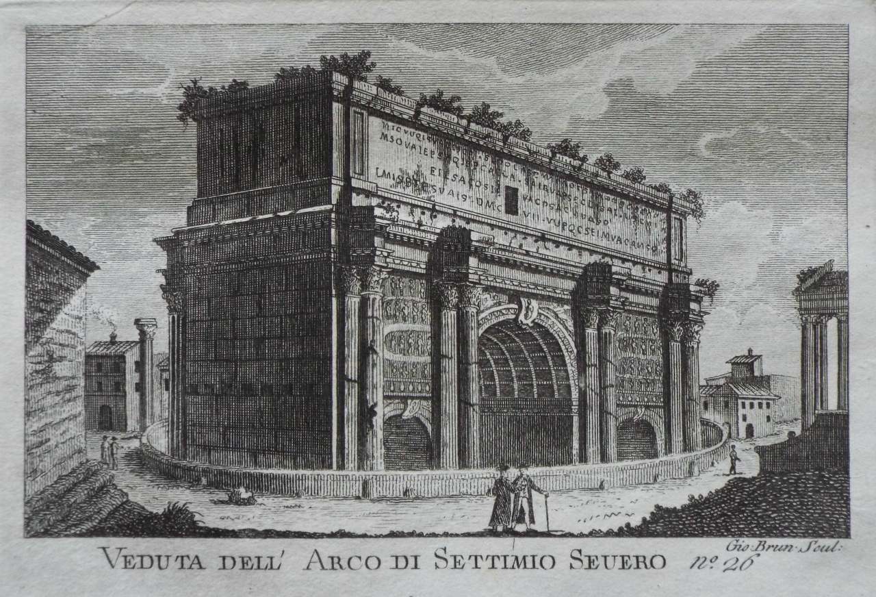 Print - Veduta dell' Arco Settimo Severo - Brun