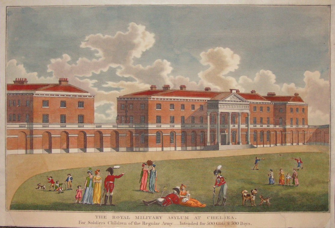 Print - The Royal Millitary Asylum at Chelsea. For Children of the Regular Army. Intended for 500 Girls & 500 Boys.