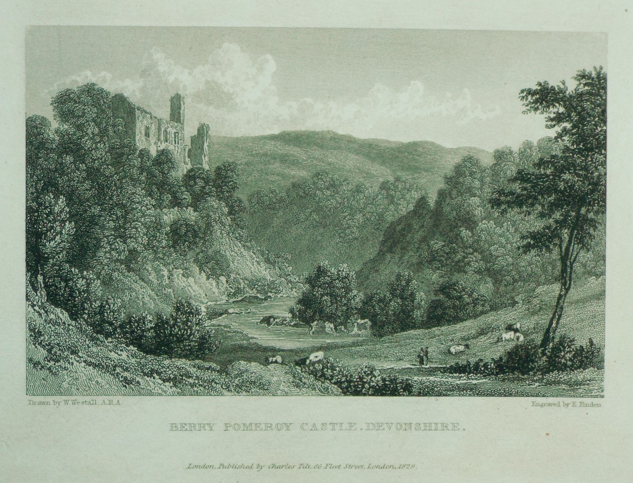Print - Berry Pomeroy Castle, Devonshire. - Finden