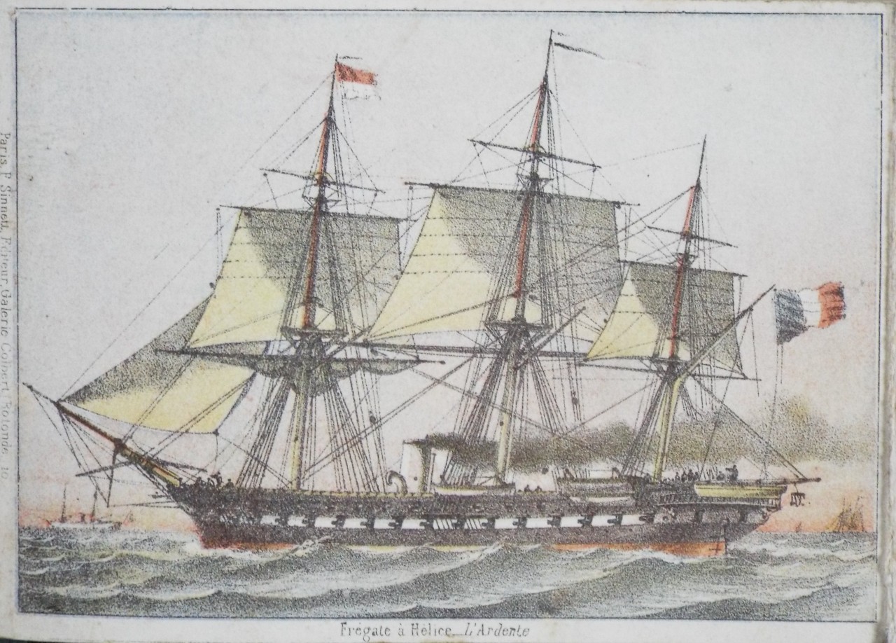 Lithograph - Fregate a Helice - l'Ardente.