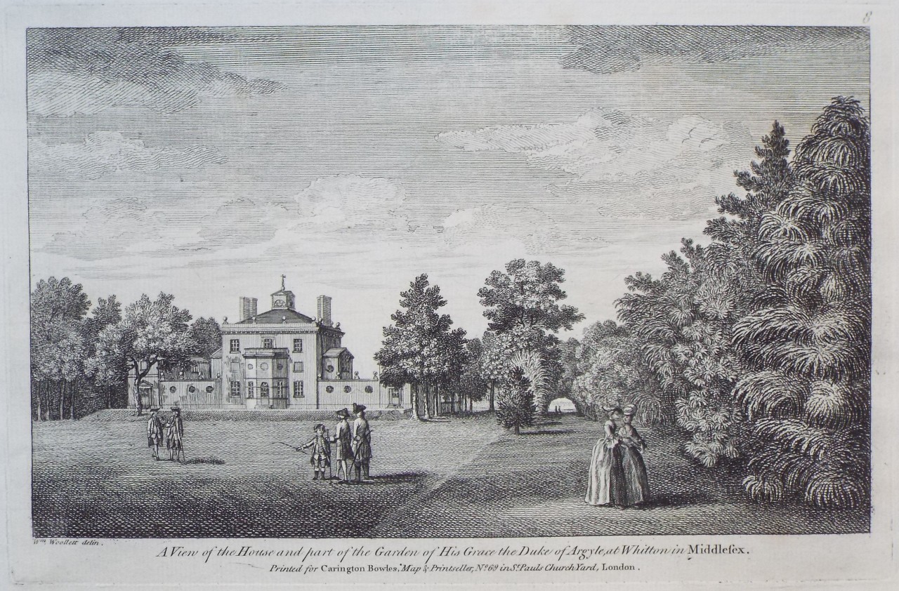 Print - A View of the House and part of the Garden of His Grace the Duke of Argyle, at Whitton in Middlesex.