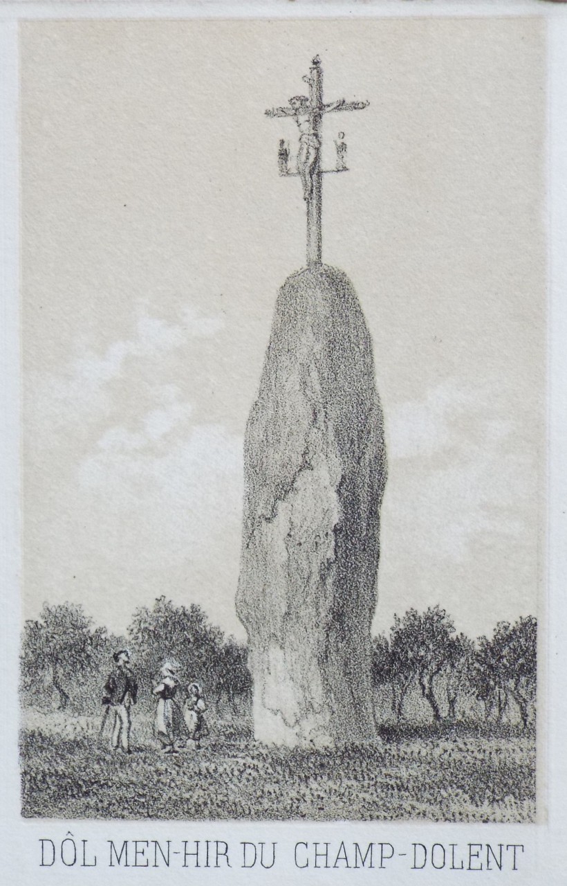 Lithograph - Dol Men-hir du Champ Dolent