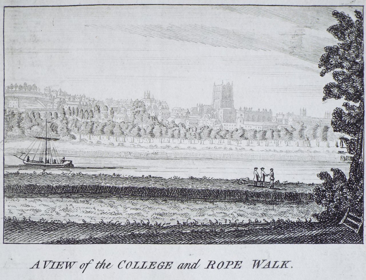 Print - A View of the College and Rope Walk.