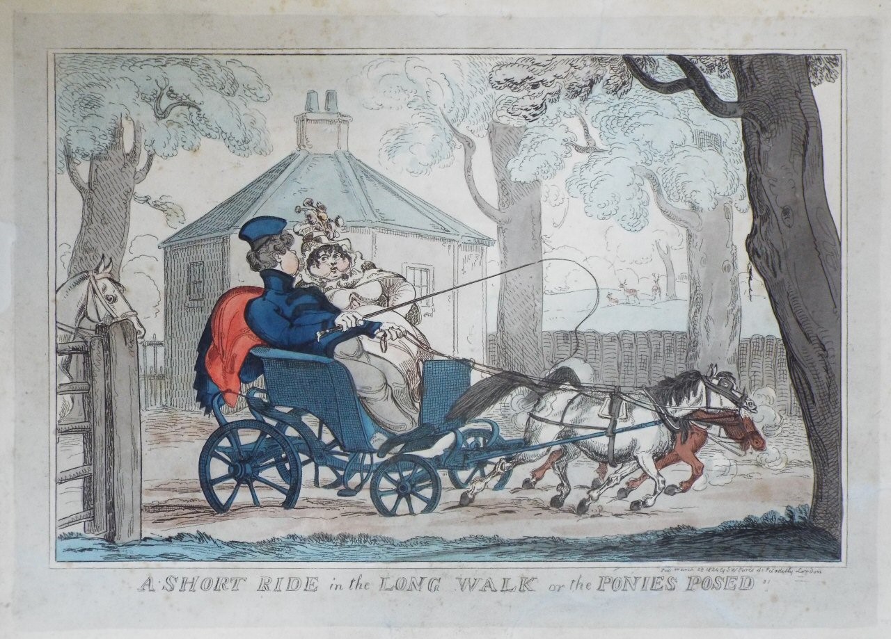 Etching - A Short Ride in the Long Walk or the Ponies Posed. - Heath