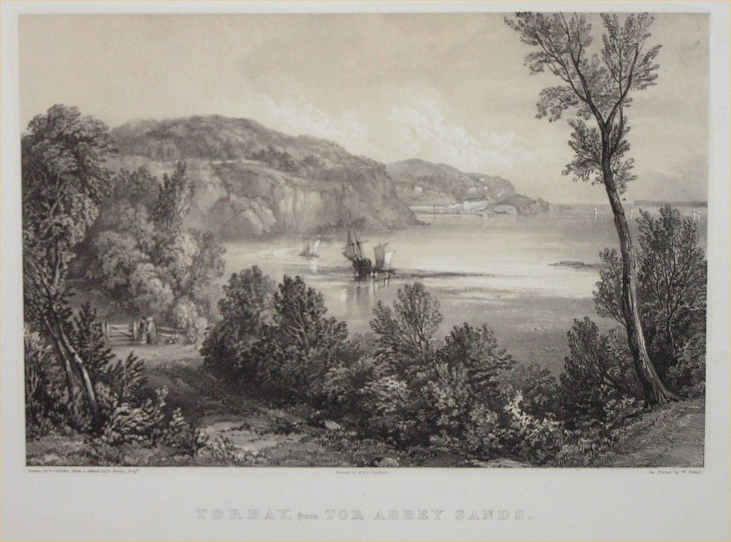 Lithograph - Torbay from Tor Abbey Sands - Gauci