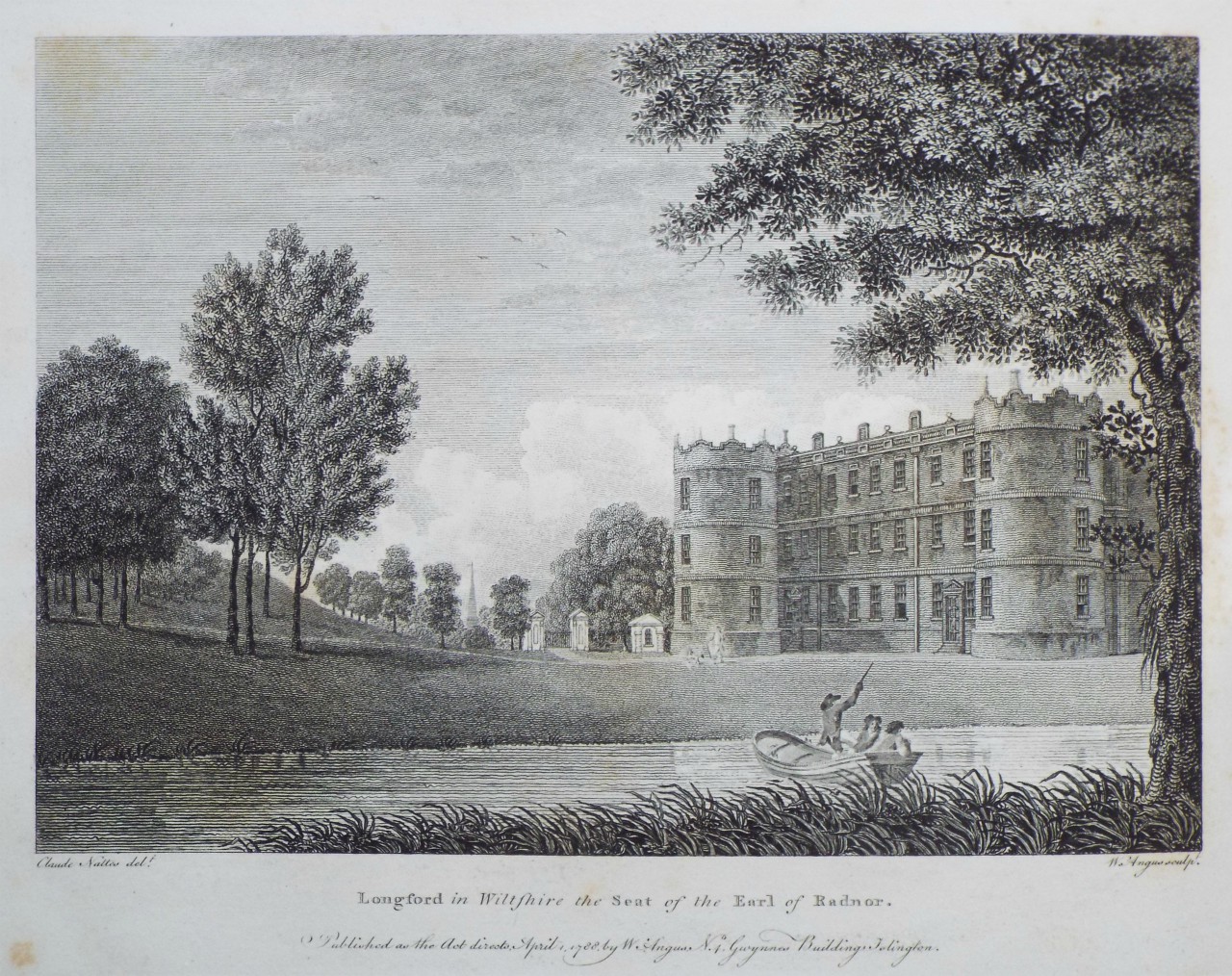 Print - Longford in Wiltshire the Seat of the Earl of Radnor - Angus