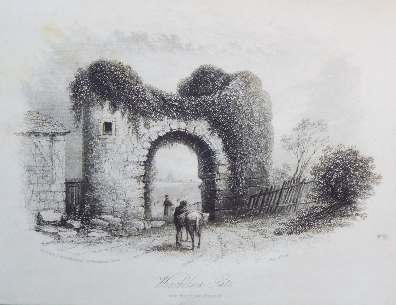 Steel Vignette - Winchelsea Gate, with Rye in the distance - J
