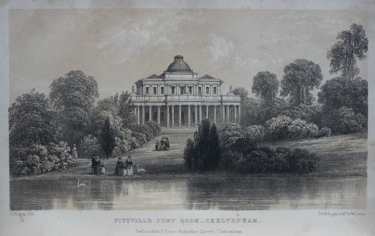 Lithograph - Pittville Pump Room, Cheltenham - Picken